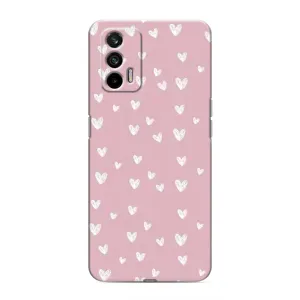 Чохол з розовим принтом для Realme GT (Сердечки на рожевому)
