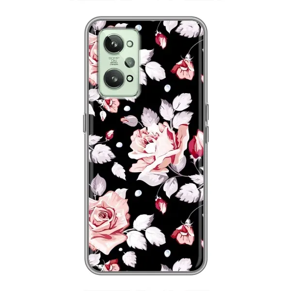 Чехол с принтом «Цветочки на черном» для Realme GT2