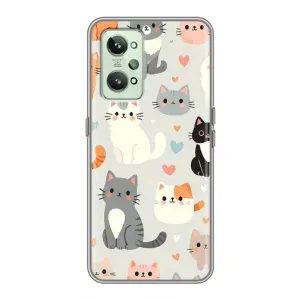 Чехол с рисунком кот на Realme GT2 (Коллаж котов)