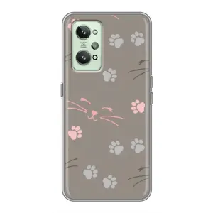 Чехол с рисунком кот на Realme GT2 (Лапы и усы)