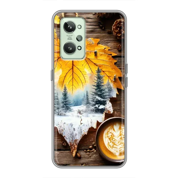 Чехол с принтом «Осенне-зимний кофе» для Realme GT2