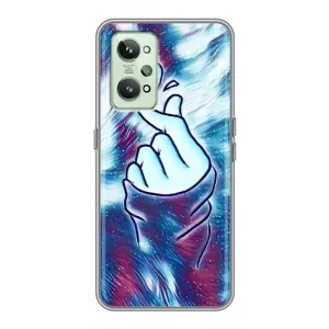 Чохол з принтом для Realme GT2 (AlphaPrint - Знак сердечка) (Радужне серце)