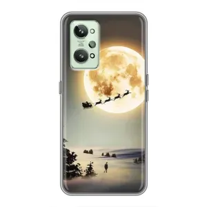 Новорічні, Святкові Чохли для Realme GT2 - 2024 год (Санта на місяці)