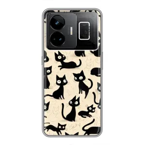 Чохол з малюнком кіт на Realme GT3 (Чорні коти)