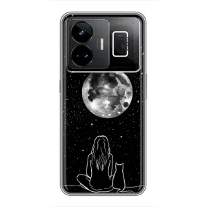 Чохол з малюнком кіт на Realme GT3 (Дівчина з котом)