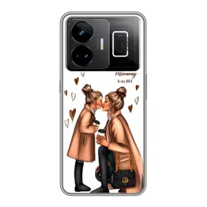 Чехол с печатью для Realme GT3 - (Мама с ребенком) (AlphaPrint) (Дочка и мама)