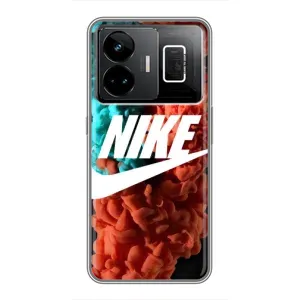 Чехол для Realme GT3 - с принтом Найк (AlphaPrint) (Дымчатый найк)