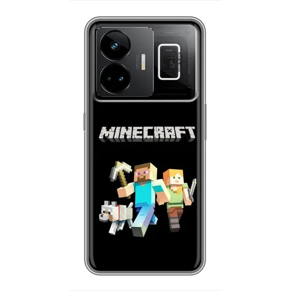 Чехол с принтом «герои Minecraft» для Realme GT3