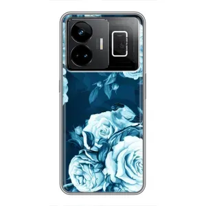 Чехлы (ART) Цветы на Realme GT3 (VPrint) (Голубые Бутоны)