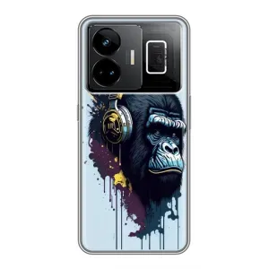 Чохол з Мавпами Realme GT3 - (AlphaPrint) (Горила в навушниках)