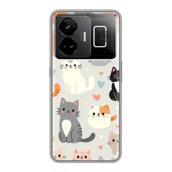Чохол з принтом «Колаж котів» для Realme GT3