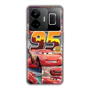 Силиконовый чехол Маквин для Realme GT3 (Коллаж Молния Маквин)