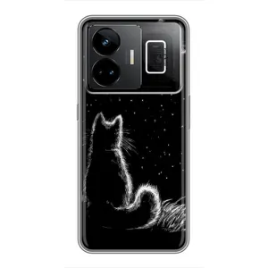 Чохол з принтом для Realme GT3 (AlphaPrint) Модні коти (Котик і місяць)