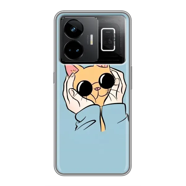 Чохол з принтом «Котик в окулярах» для Realme GT3