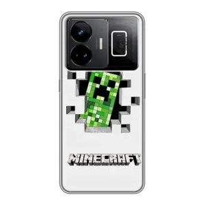 Чехол Майнкрафт на Realme GT3 (AlphaPrint) Minecraft (крипер Майнкрафт)