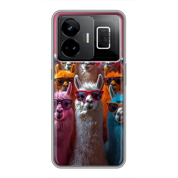 Чехол с принтом «Ламы в очках» для Realme GT3