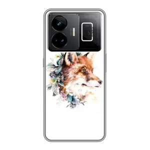 Чохли з картинкою Лисичка для Realme GT3 (VPrint) (Лиса в квітах)