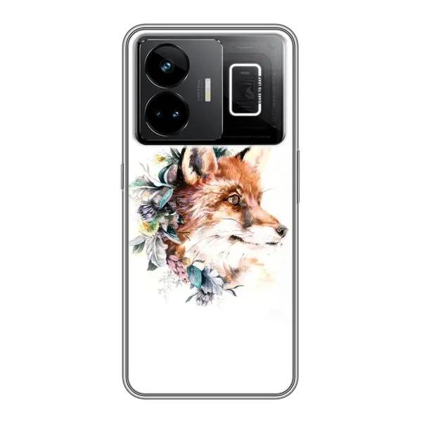Чехол с принтом «Лисичка в цветочках» для Realme GT3