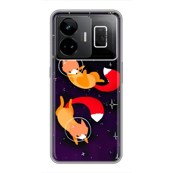 Чехол с принтом «Лисички космонавты» для Realme GT3