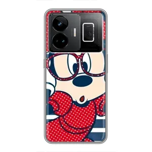 Эксклюзивный чехол для Realme GT3 (AlphaPrint - Мультяшные) (Маус в очках)
