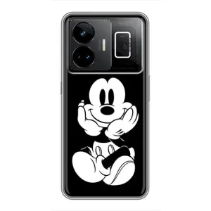 Эксклюзивный чехол для Realme GT3 (AlphaPrint - Мультяшные) (Микки на черном)