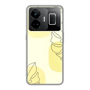 Силиконовый чехол с принтом в цветах на Realme GT3 (Желтая монстера арт)