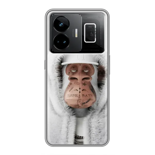 Чехол с принтом «обезьяна NFT в тату» для Realme GT3