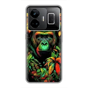 Чохол з Мавпами Realme GT3 - (AlphaPrint) (Мавпа в квітах)