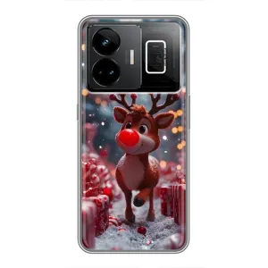 Яркий чехол для Realme GT3 с Зимними Оленятами (Олень среди подарков)