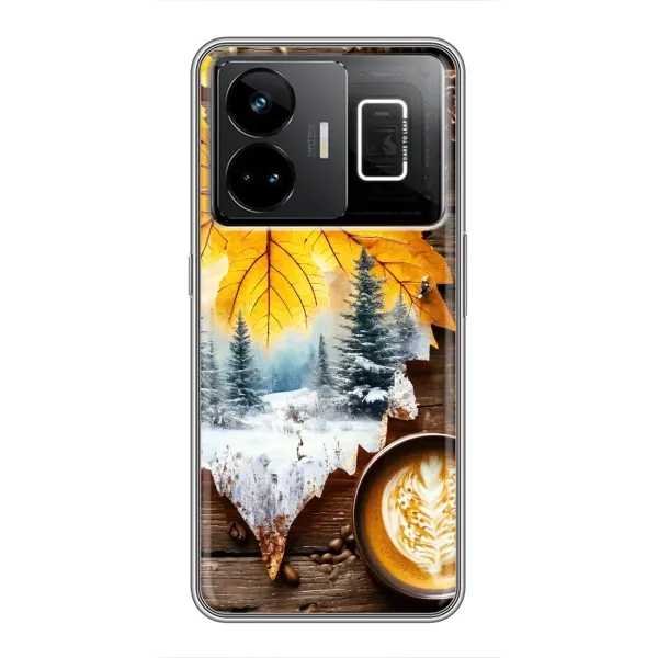 Чехол с принтом «Осенне-зимний кофе» для Realme GT3
