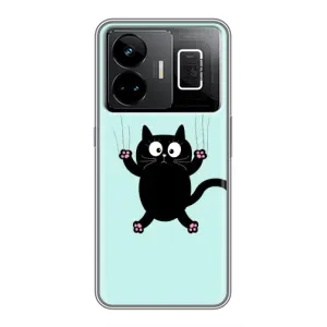 Чохол з принтом для Realme GT3 (AlphaPrint) Модні коти (Падаючий кіт)