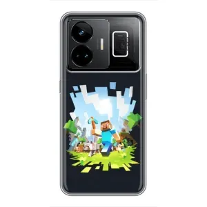 Чехол Майнкрафт на Realme GT3 (AlphaPrint) Minecraft (персонажи Minecraft)