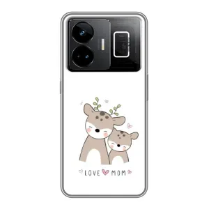 Чехлы для мамы на Realme GT3 (Оленята мама и малыш)