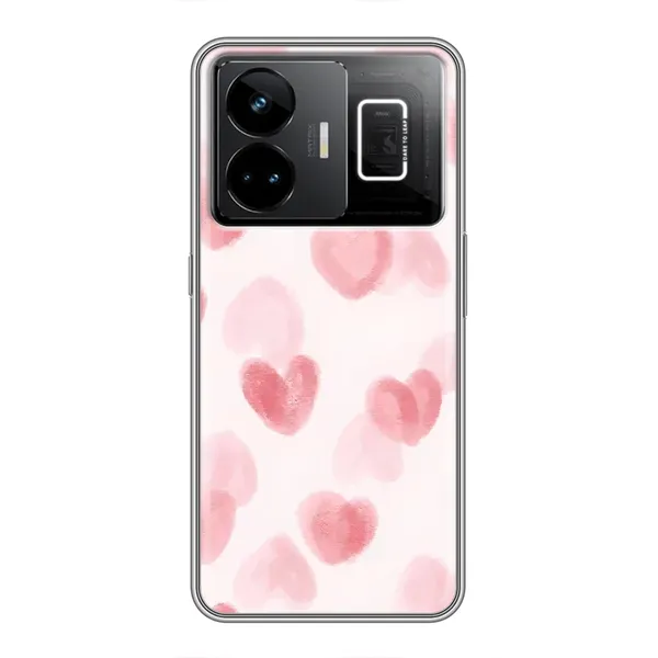 Чехол с принтом «Розовые сердечки» для Realme GT3