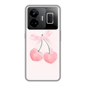 Чехол с розовым рисунком для Realme GT3 (Розовые вишни)