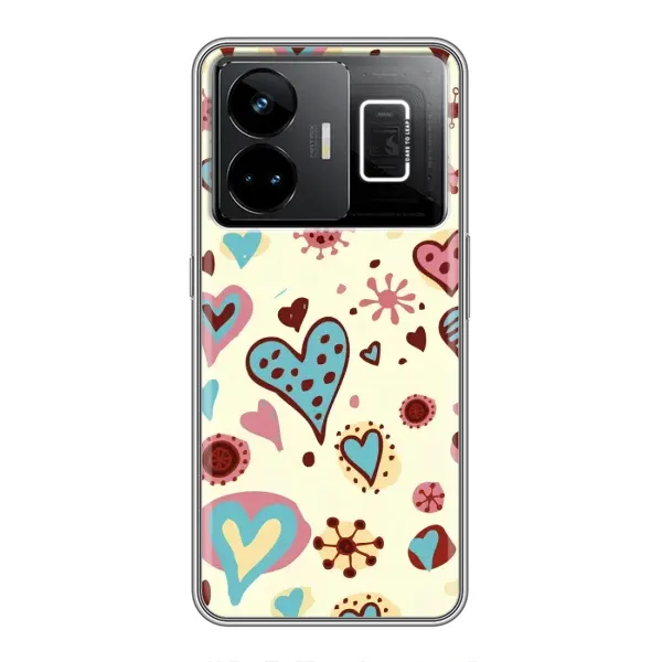 Чохол з принтом «Сердечки» для Realme GT3