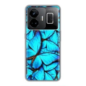 Чохол з принтом для РеалМi GT3 - (Прикольні) (AlphaPrint) (Сині метелики)