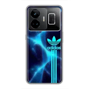 Чехлы Адидас для Realme GT3 (AlphaPrint) (Синий Адидас)
