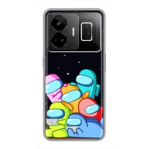 Чехол Амонг Ас для Realme GT3 (AlphaPrint) (Скины в космосе)