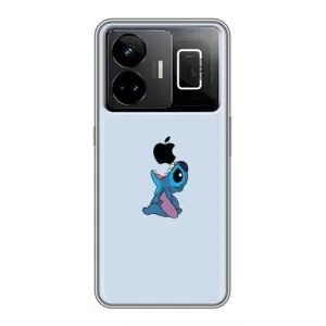 Чехол с принтом Стич на Realme GT3 (Stitch apple)