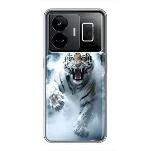 Чохол з картинкою 'Хижаки' для Realme GT3 (Білий тигр у диму)