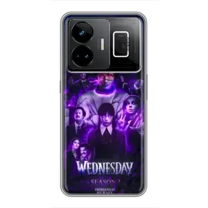 Чехол с дизайном Венздей 2 на Realme GT3 (Фиолетовая магия Уэнздей)