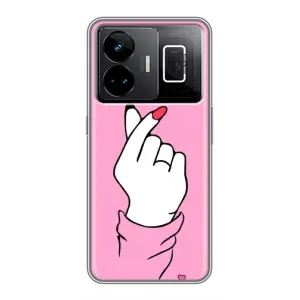 Чехол с принтом для Realme GT3 (AlphaPrint - Знак сердечка)