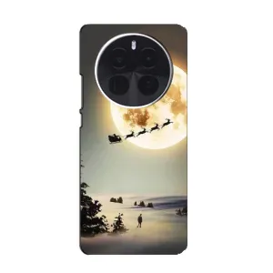 Новогодние, Праздничные Чехлы для Realme GT5 Pro - 2024 год (Санта на луне)