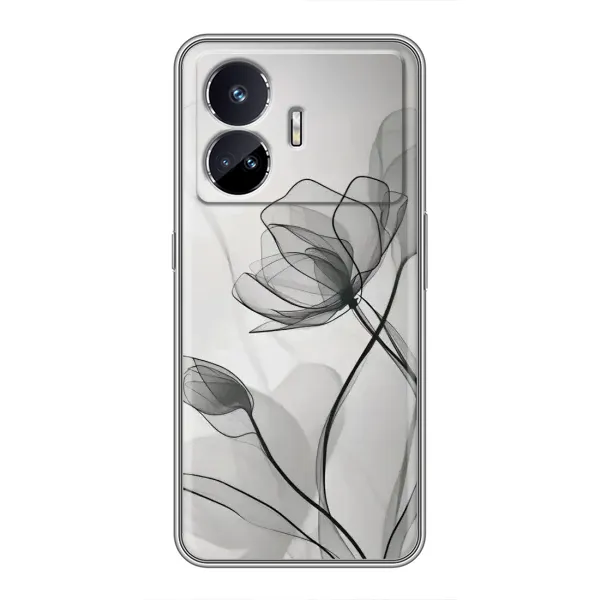 Чохол з принтом «Чорні квіти» для Realme GT5