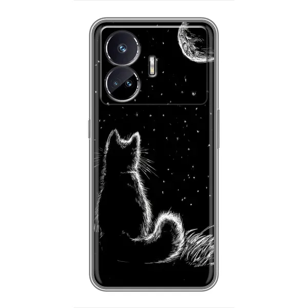 Чехол с принтом «Котик и луна» для Realme GT5