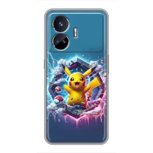 Чехол с Пикачу на Realme GT5 (Лого Пикачу)