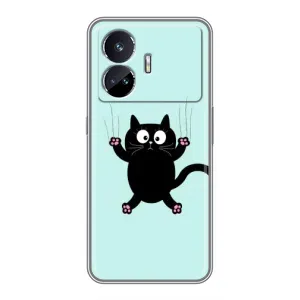 Чохол з принтом для Realme GT5 (AlphaPrint) Модні коти (Падаючий кіт)