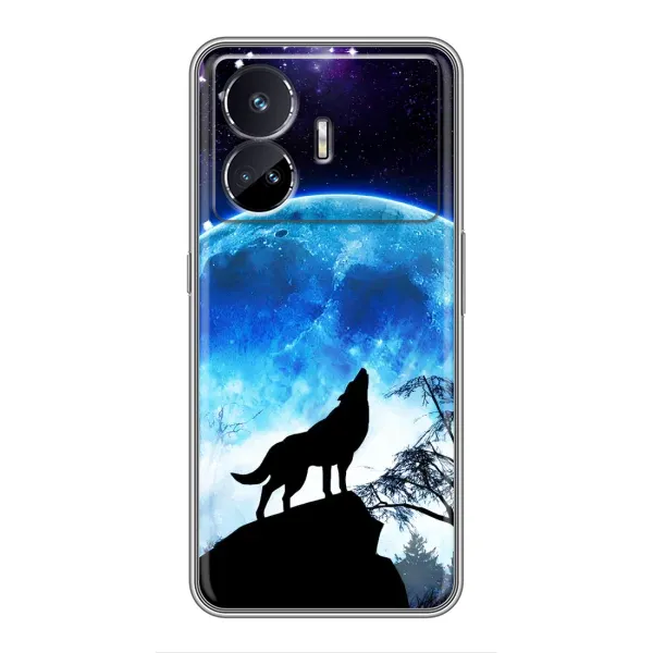 Чохол з принтом «Вовк на місяць» для Realme GT5