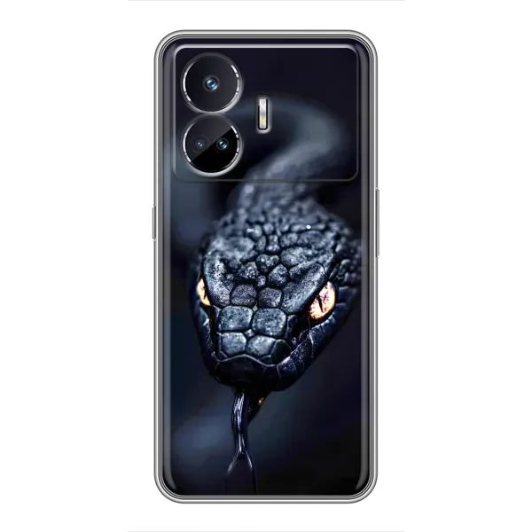 Чохол з принтом «Чорна змія» для Realme GT5 Чохол з принтом «Чорна змія» для Realme GT5